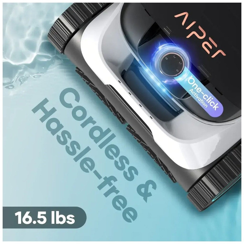 Aiper Scuba N1 Cordless Robotic Pool Cleaner – Automatic Vacuum for In-Ground Pools up to 1600 sq. ft., 150-Min Runtime – White