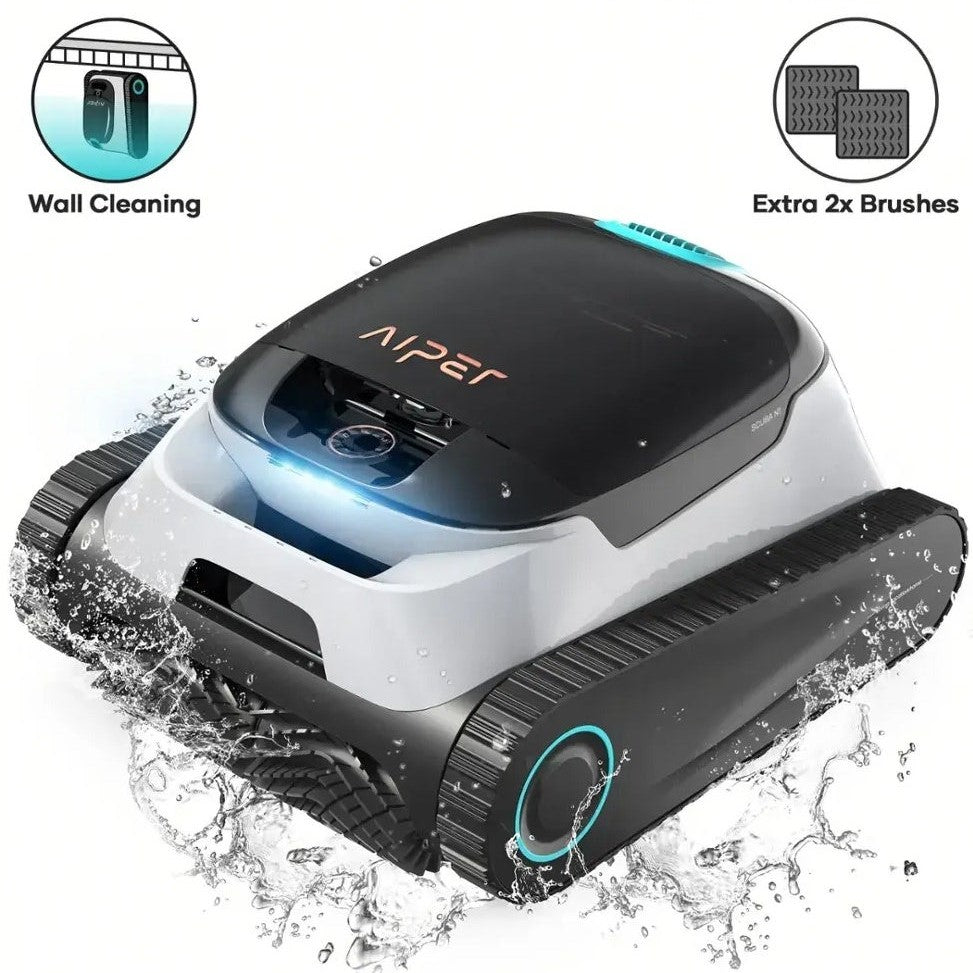 Aiper Scuba N1 Cordless Robotic Pool Cleaner – Automatic Vacuum for In-Ground Pools up to 1600 sq. ft., 150-Min Runtime – White