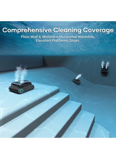 Aiper Scuba X1 Pro Adaptive Robotic Pool Cleaner – 6,600 GPH, FlexiPath Smart Navigation, MicroMesh Ultra-Fine Filtration, App Control, Gray