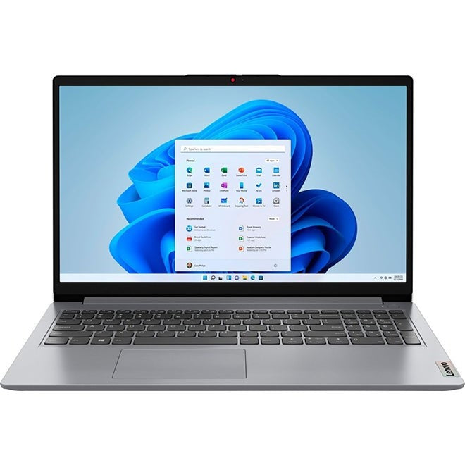 Lenovo Ideapad 1 15.6" Laptop, AMD Athlon 3050U, 4GB RAM, 128GB eMMC, Windows 11 Home – Cloud Grey