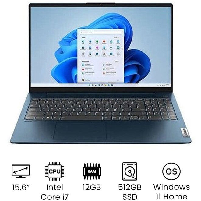 لينوفو ايديا باد 5 15ITL05 – لابتوب بشاشة لمس 15.6 بوصة عالية الدقة | معالج Intel Core i7-1165G7، ذاكرة وصول عشوائي 12 جيجا بايت، قرص صلب 512 جيجا بايت SSD – أزرق لافندر