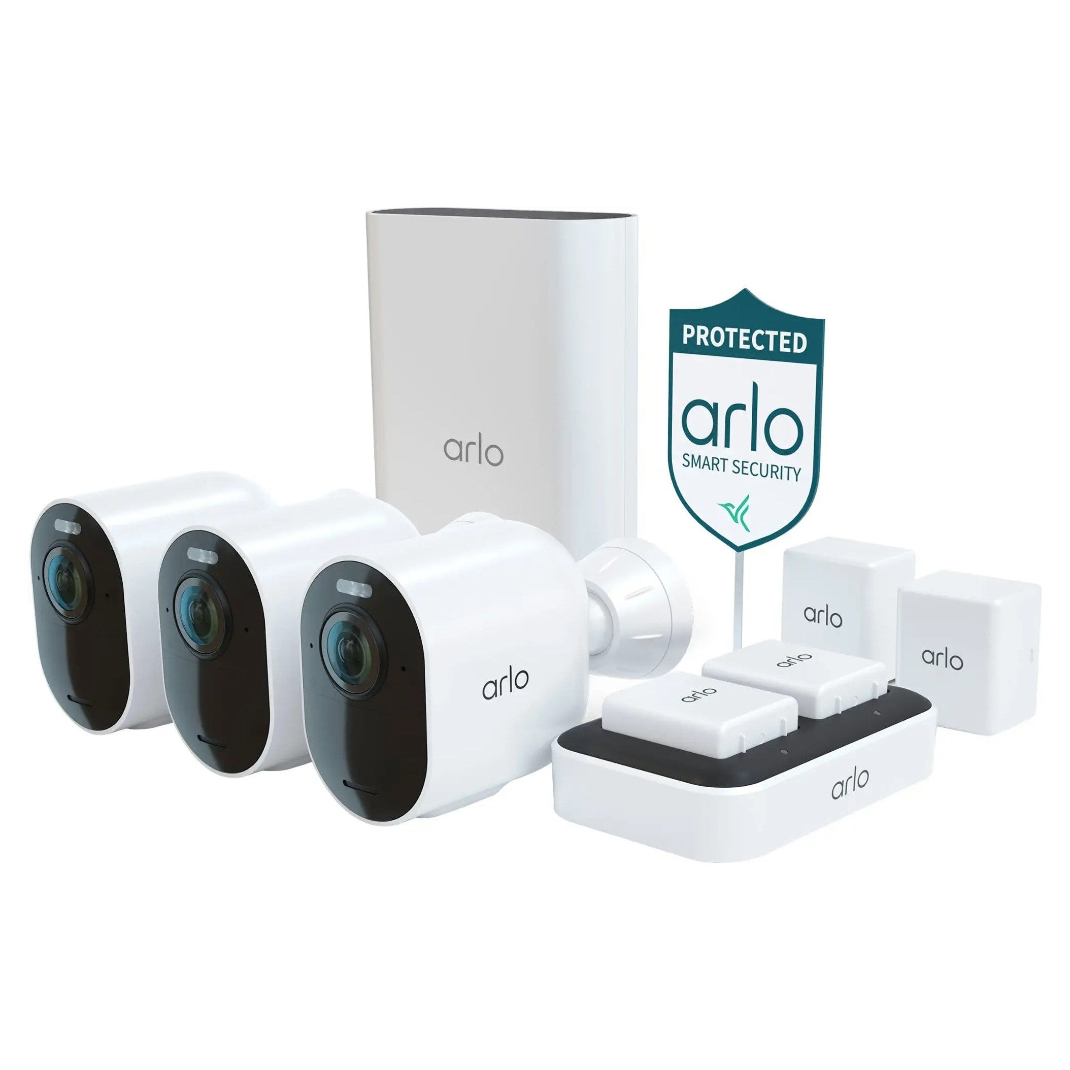 Arlo Ultra 2 Spotlight 3-Camera 4K Security System – Wireless, Indoor/Outdoor – White