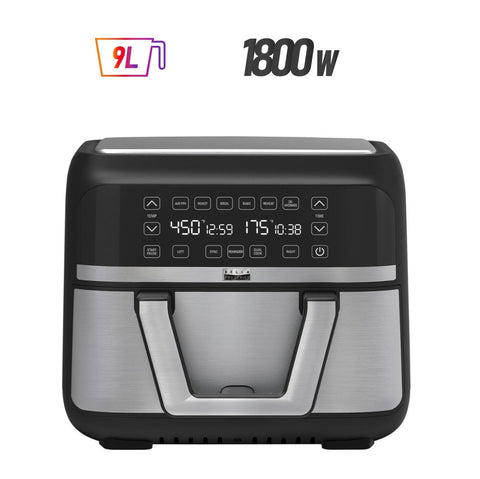 Bella Pro Series 9-Qt Digital Air Fryer with Dual Flex Basket, 1800W – Stainless Steel