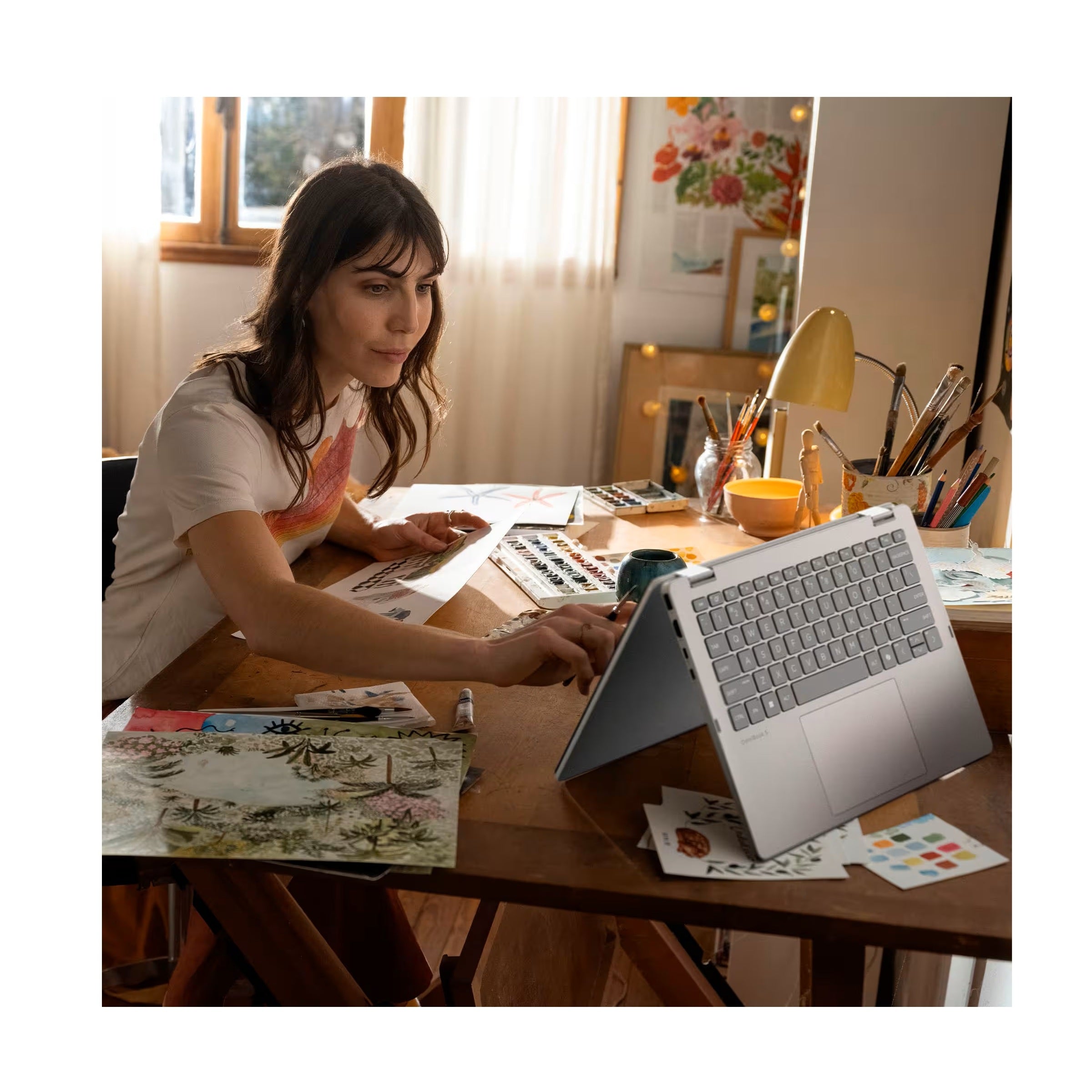 HP OmniBook 5 Flip 2-in-1 Laptop With 14-Inch 2K Touch-Screen Display, Intel Core 5 Processor/8GB RAM/512GB SSD/Intel Arc Graphics/Windows 11 Home English Glacier Silver