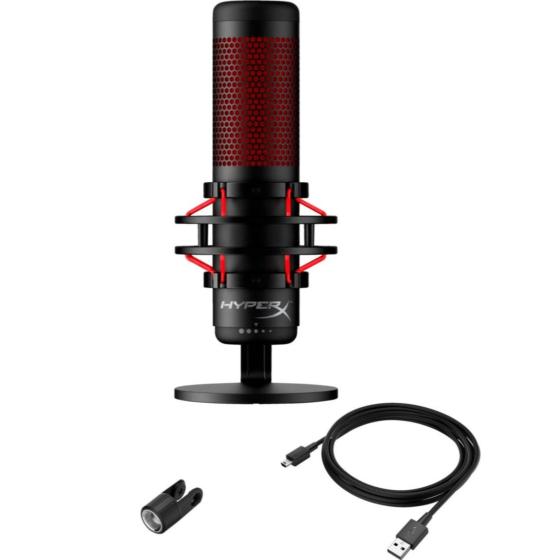 سماعة رأس الألعاب HyperX Cloud Alpha + ميكروفون QuadCast USB - أسود/أحمر
