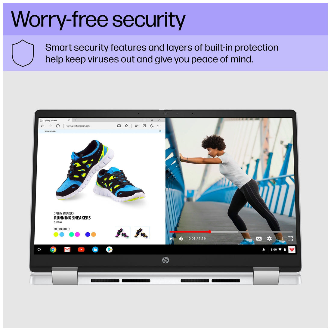 HP X360 2-in-1 Chromebook Laptop, 14" FHD Touch Display, Intel Celeron N200, 8GB RAM, 128GB UFS, Chrome OS – Silver