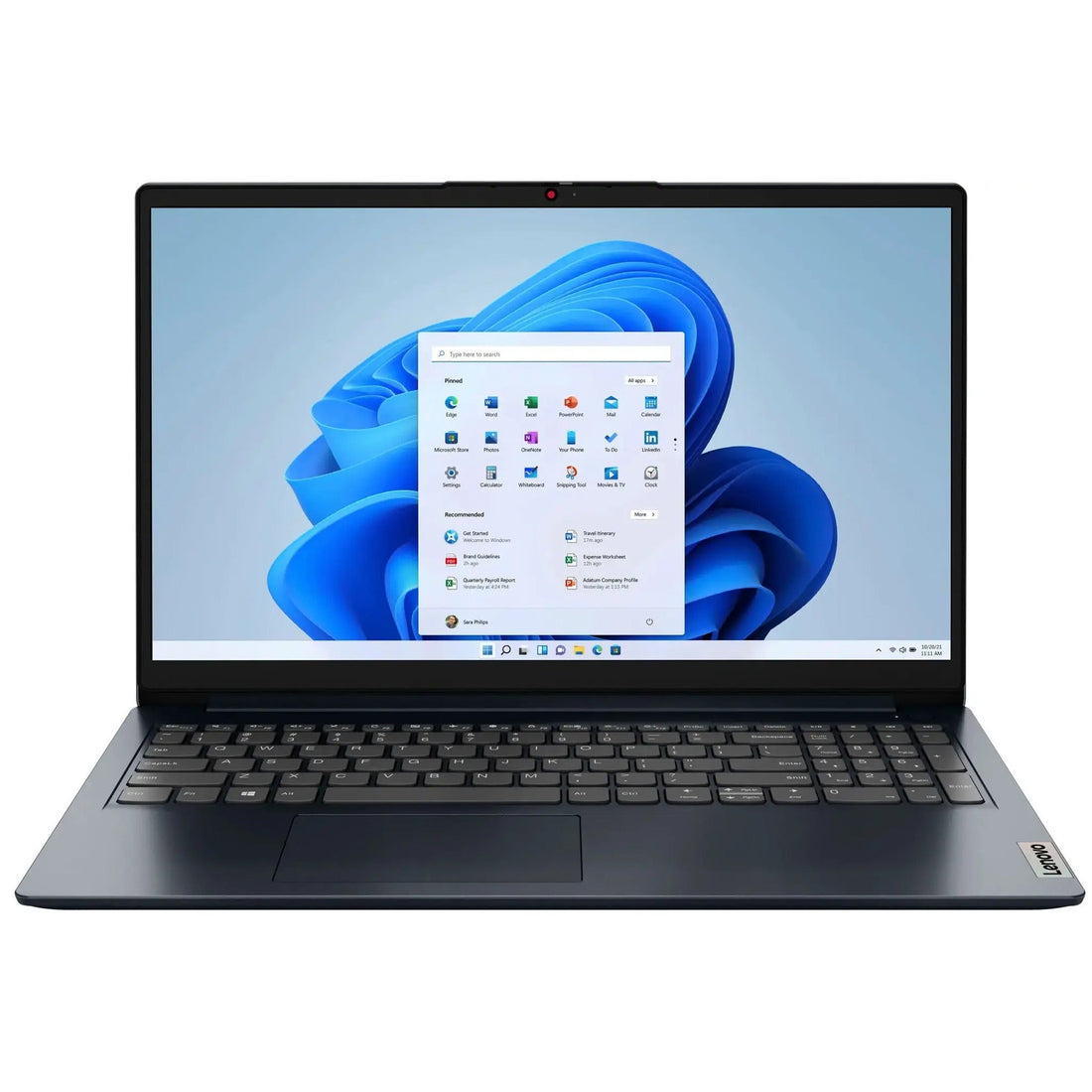 Lenovo IdeaPad 1 Laptop, 15.6" FHD Touch Display, AMD Ryzen 5 7520U, 8GB RAM, 256GB SSD, Windows 11 Home – Abyss Blue