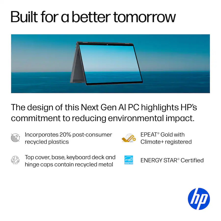 HP - OmniBook X Flip - Copilot+ PC - 16" 3K OLED Touch-Screen Laptop - Intel Core Ultra 9 288V 2024 - 32GB Memory - 2TB SSD - Eclipse Gray