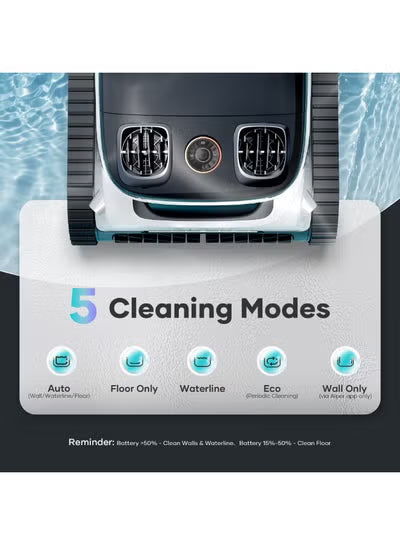Aiper Scuba N1 Pro Cordless Robotic Pool Cleaner – Quad-Brushless Motors, 180-Min Battery, Infrared Sensors, Horizontal Waterline Cleaning, 5L Basket, In-Ground Pools up to 2,150 sq.ft – White