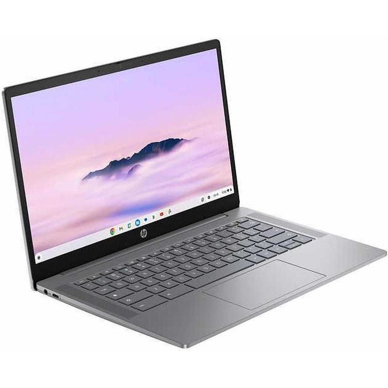 HP Chromebook Plus 14" Touch FHD Laptop i3-N305 8GB RAM 256GB Flash Chrome OS – Bundle with Wireless Mouse & Sleeve – Silver