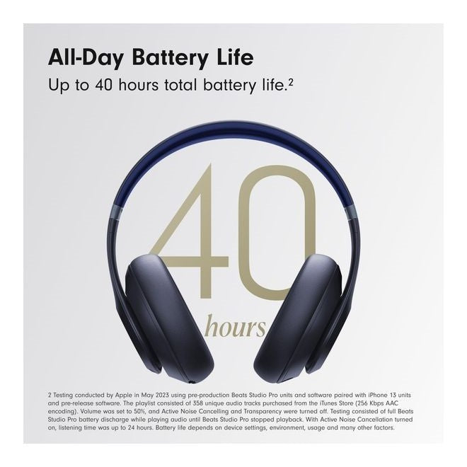 Beats Studio Pro Wireless Over-Ear Headphones (2023) – Noise Cancelling, Spatial Audio, Navy