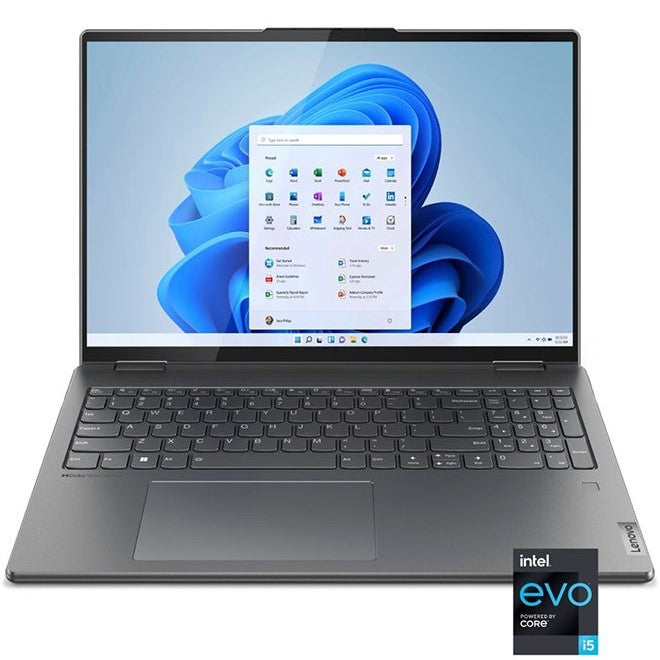 لابتوب لينوفو يوجا 7 بشاشة 16 بوصة – معالج Intel Core i5، ذاكرة وصول عشوائي 8 جيجابايت، قرص SSD سعة 256 جيجابايت – رمادي ستورم