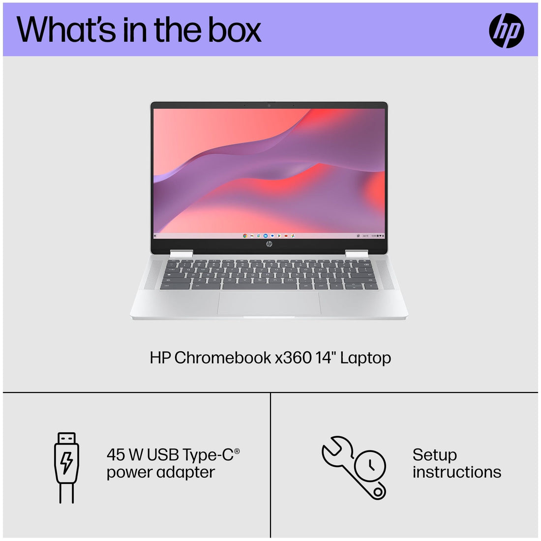 HP X360 2-in-1 Chromebook Laptop, 14" FHD Touch Display, Intel Celeron N200, 8GB RAM, 128GB UFS, Chrome OS – Silver
