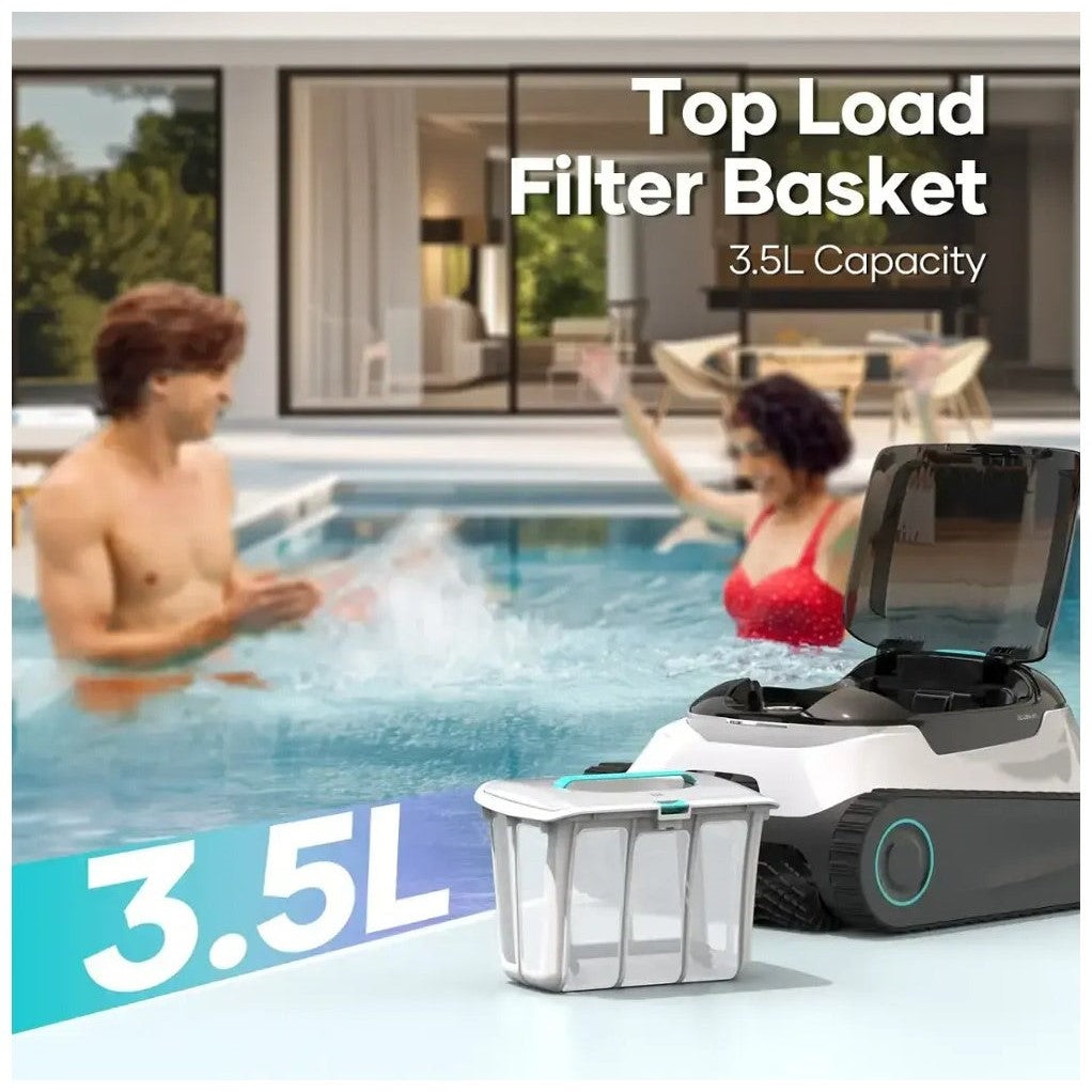 Aiper Scuba N1 Cordless Robotic Pool Cleaner – Automatic Vacuum for In-Ground Pools up to 1600 sq. ft., 150-Min Runtime – White