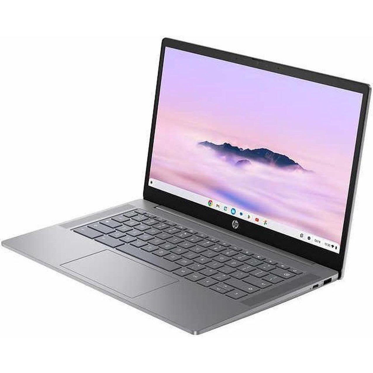 HP Chromebook Plus 14" Touch FHD Laptop i3-N305 8GB RAM 256GB Flash Chrome OS – Bundle with Wireless Mouse & Sleeve – Silver