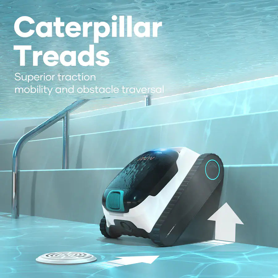 Aiper Scuba N1 Plus Cordless Robotic Pool Cleaner – 80 GPM, 180-Min Battery, Caterpillar Treads, WavePath 2.0, MicroMesh Filtration, 4 Cleaning Modes, App Control – White