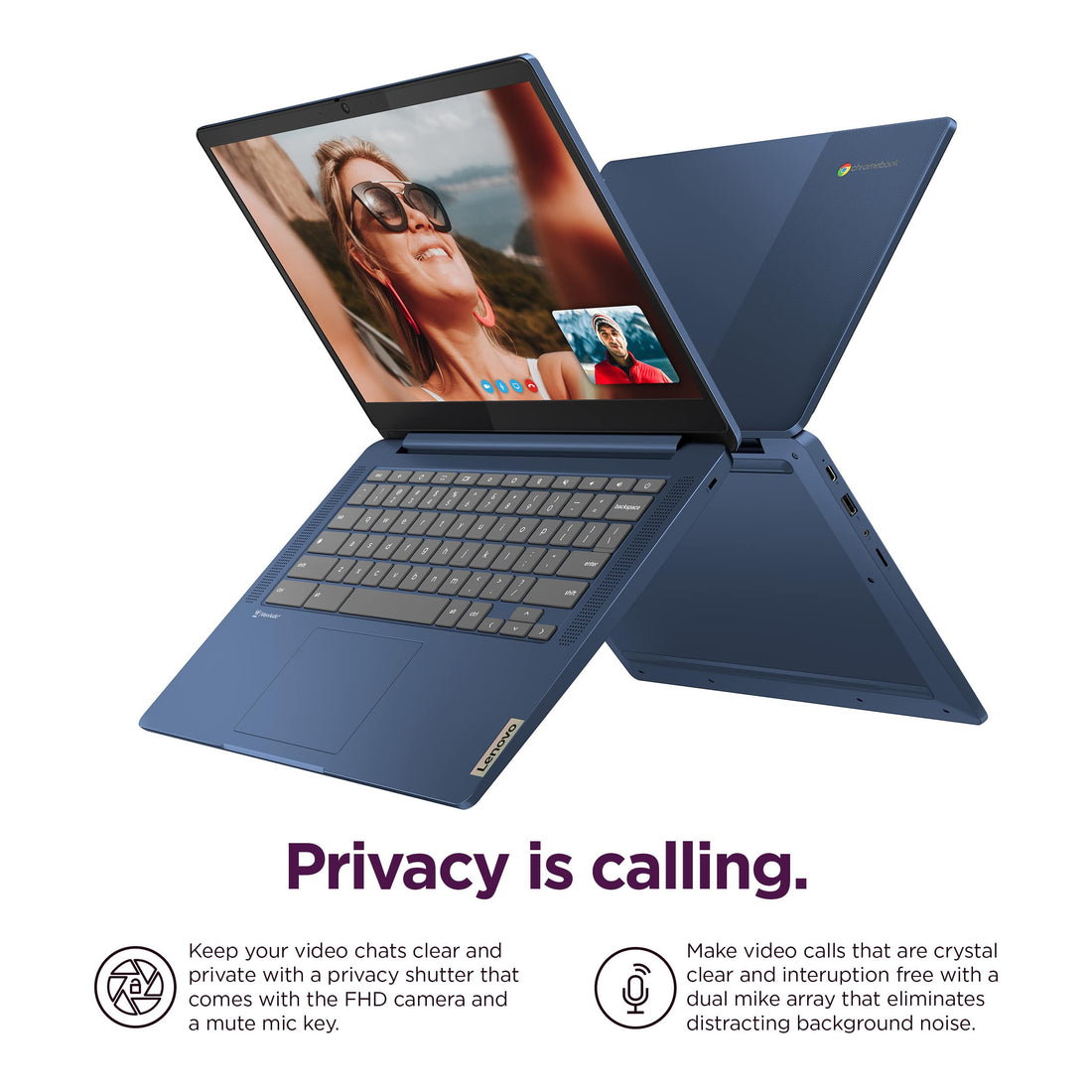 Lenovo IdeaPad Slim 3 Chromebook 14" Laptop, MediaTek, 4GB RAM, 64GB eMMC, Chrome OS, Abyss Blue - International Version