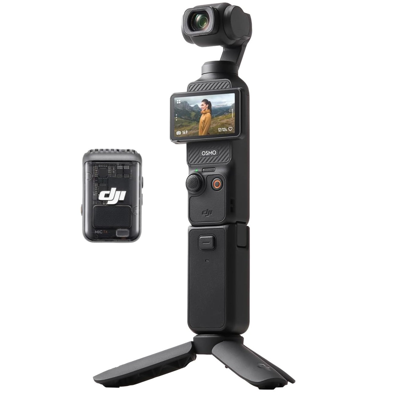 DJI Osmo Pocket 3 Creator Combo – 1'' CMOS, 4K/120fps Vlogging Camera with 3-Axis Stabilization, Face/Object Tracking, DJI Mic, UAE Version with Official Warranty