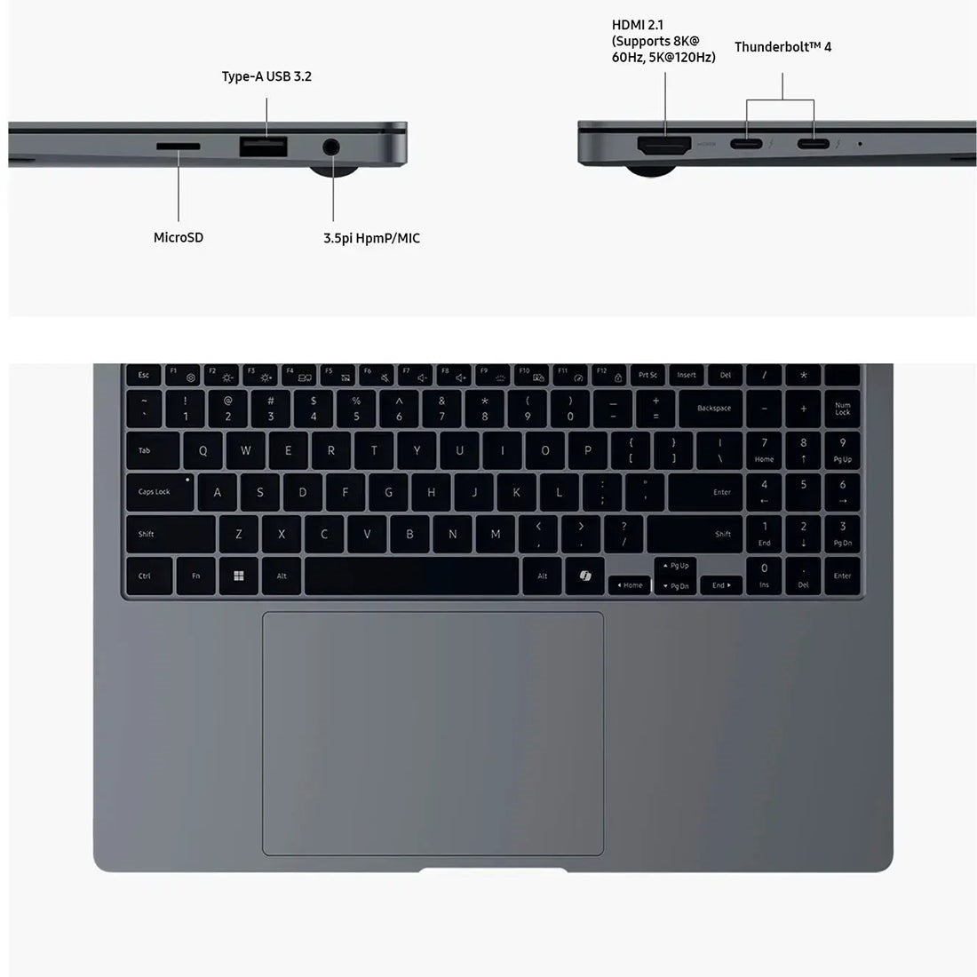 Samsung Galaxy Book4 Pro 16-Inch AMOLED Touch Laptop, Core Ultra 7-155H, 32GB RAM, 1TB SSD, Intel Iris Xe – Grey