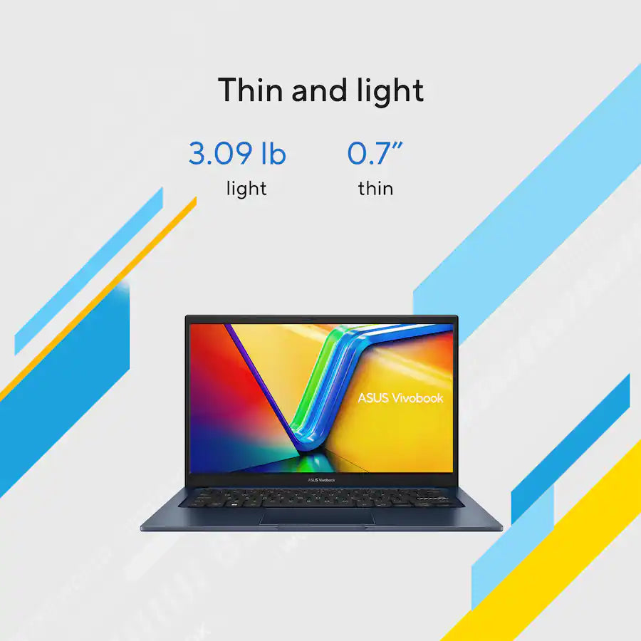 لابتوب ايسوس فيفو بوك 14 – معالج Intel Core i3-1315U، ذاكرة 8 جيجابايت DDR4، سعة تخزين 128 جيجابايت SSD، شاشة 14 بوصة FHD مضادة للتوهج، Wi-Fi 5، ويندوز 11 هوم – أزرق هادئ