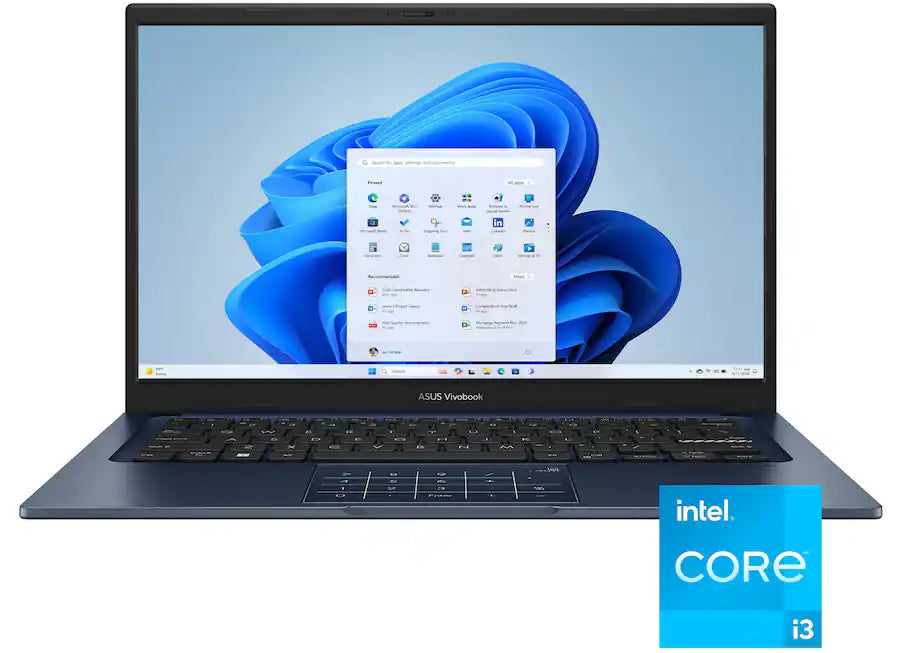 لابتوب ايسوس فيفو بوك 14 – معالج Intel Core i3-1315U، ذاكرة 8 جيجابايت DDR4، سعة تخزين 128 جيجابايت SSD، شاشة 14 بوصة FHD مضادة للتوهج، Wi-Fi 5، ويندوز 11 هوم – أزرق هادئ