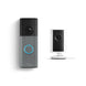 Ring - Battery Doorbell 2K (newest model), Speckled Gray + Indoor Cam Plus - White