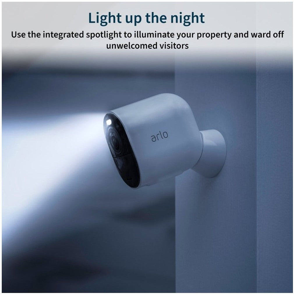 Arlo Ultra 2 Spotlight 3-Camera 4K Security System – Wireless, Indoor/Outdoor – White