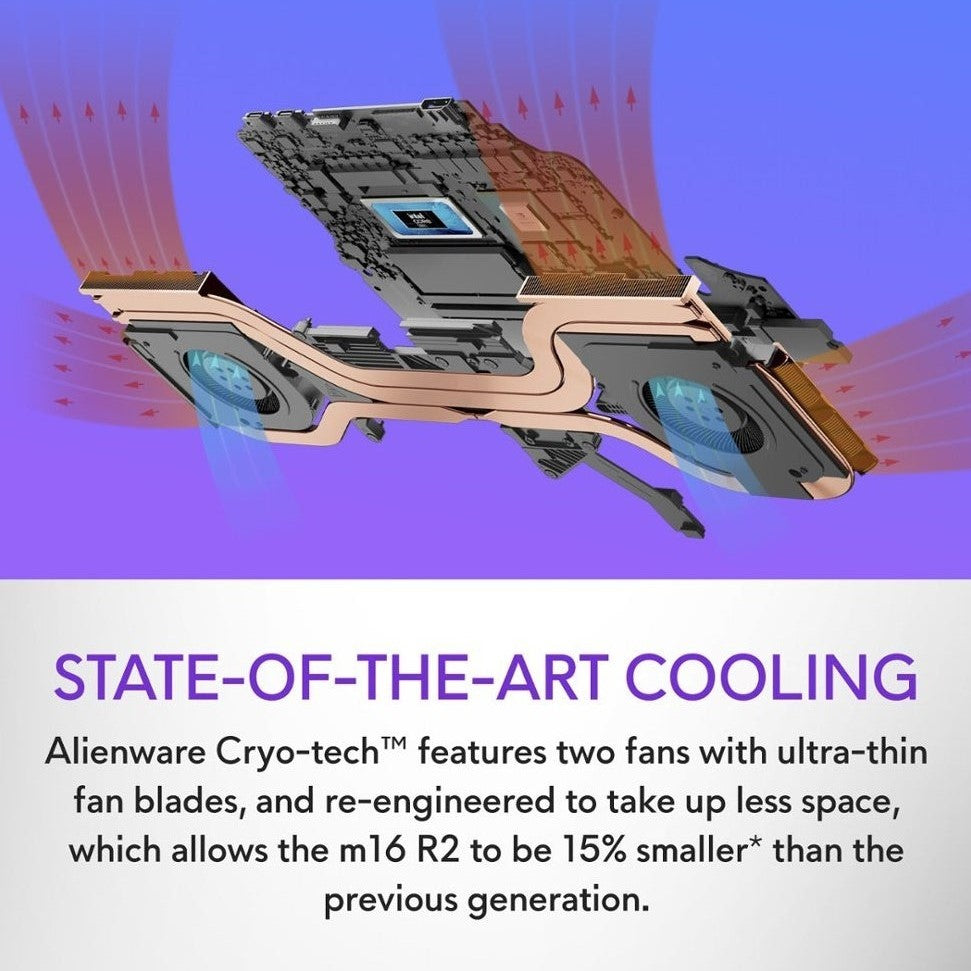 Alienware m16 R2 16" QHD 240Hz Gaming Laptop – Intel Ultra 9, 32GB RAM, 1TB SSD, RTX 4070 (8GB) – Dark Metallic Moon