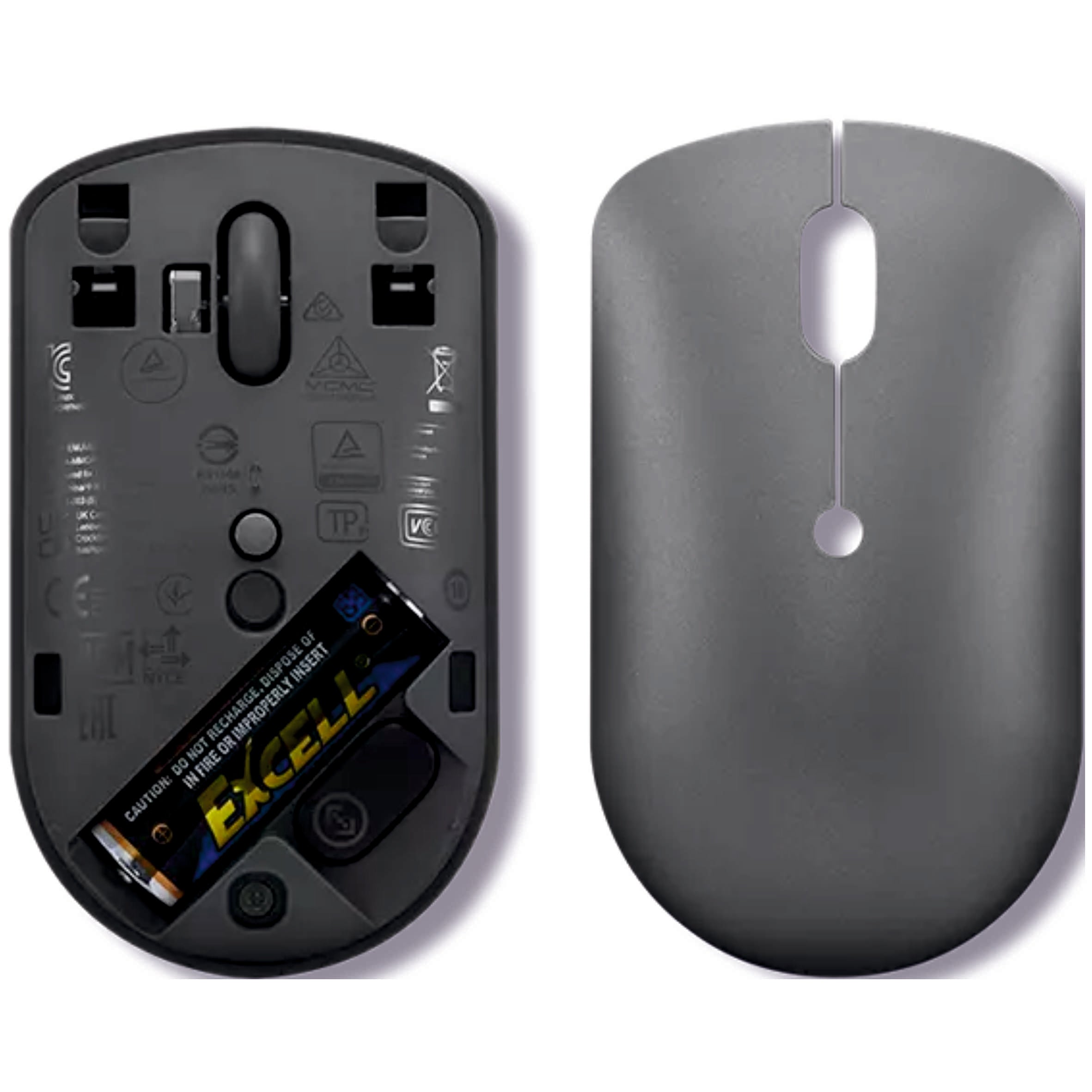 Lenovo 540 USB-C Compact Wireless Mouse – Battery Powered, Grey