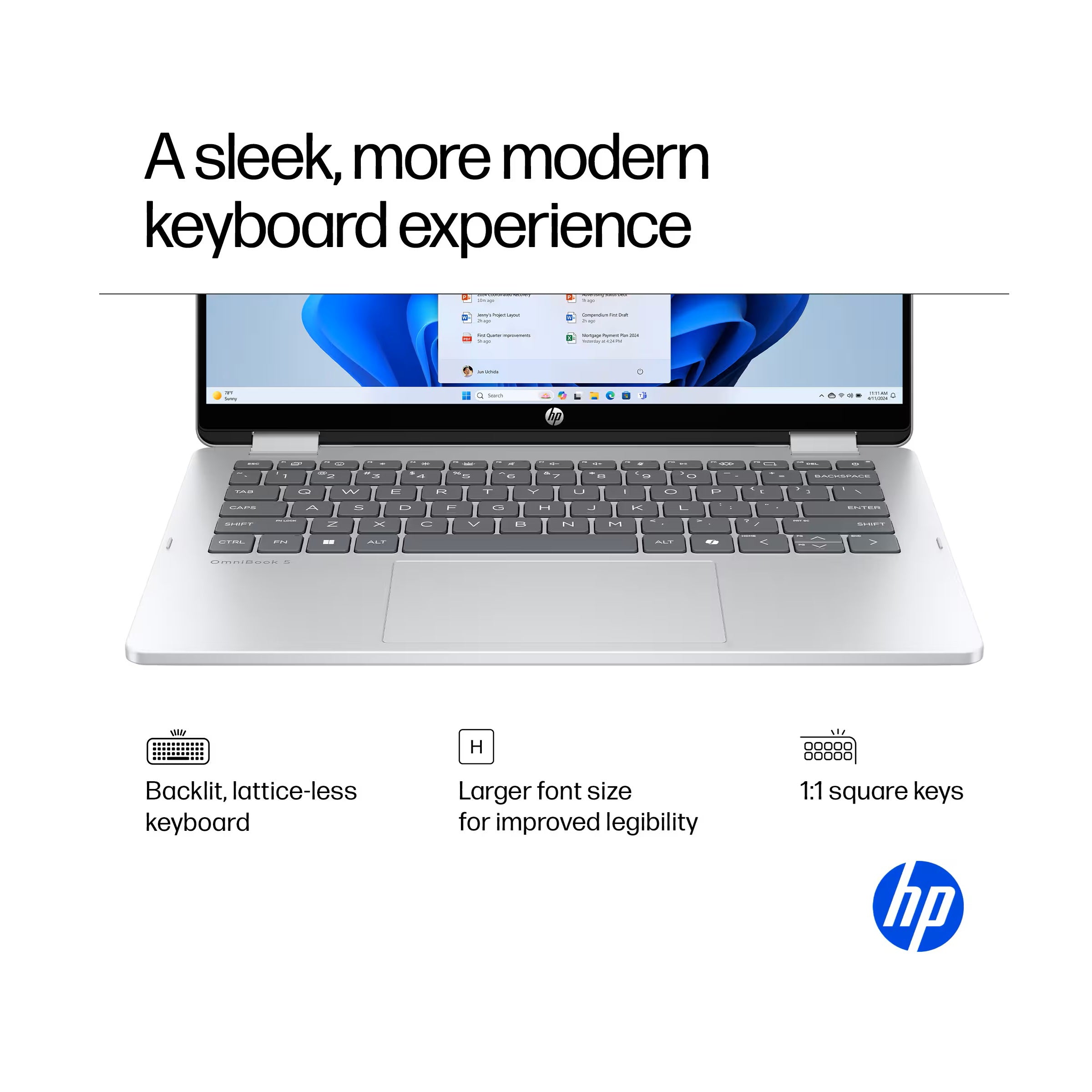 HP OmniBook 5 Flip 2-in-1 Laptop With 14-Inch 2K Touch-Screen Display, Intel Core 5 Processor/8GB RAM/512GB SSD/Intel Arc Graphics/Windows 11 Home English Glacier Silver