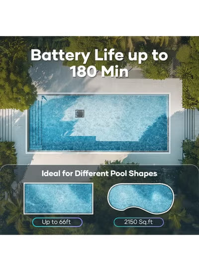 Aiper Scuba N1 Pro Cordless Robotic Pool Cleaner – Quad-Brushless Motors, 180-Min Battery, Infrared Sensors, Horizontal Waterline Cleaning, 5L Basket, In-Ground Pools up to 2,150 sq.ft – White