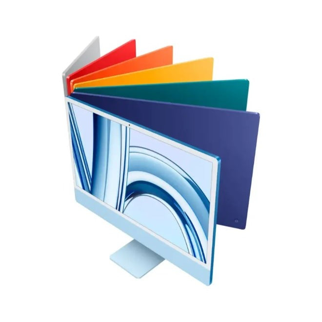 Apple iMac 24" Retina Display – شريحة M3، ذاكرة وصول عشوائي 8 جيجابايت، قرص SSD سعة 256 جيجابايت – أزرق (يشمل لوحة مفاتيح Magic وماوس)