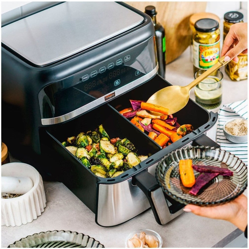 Bella Pro Series 9-Qt Digital Air Fryer with Dual Flex Basket, 1800W – Stainless Steel