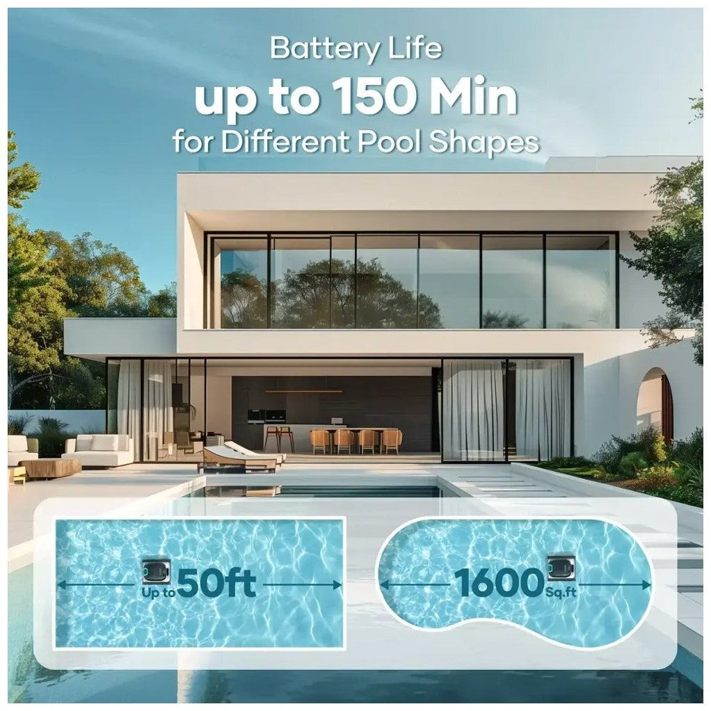 Aiper Scuba N1 Cordless Robotic Pool Cleaner – Automatic Vacuum for In-Ground Pools up to 1600 sq. ft., 150-Min Runtime – White