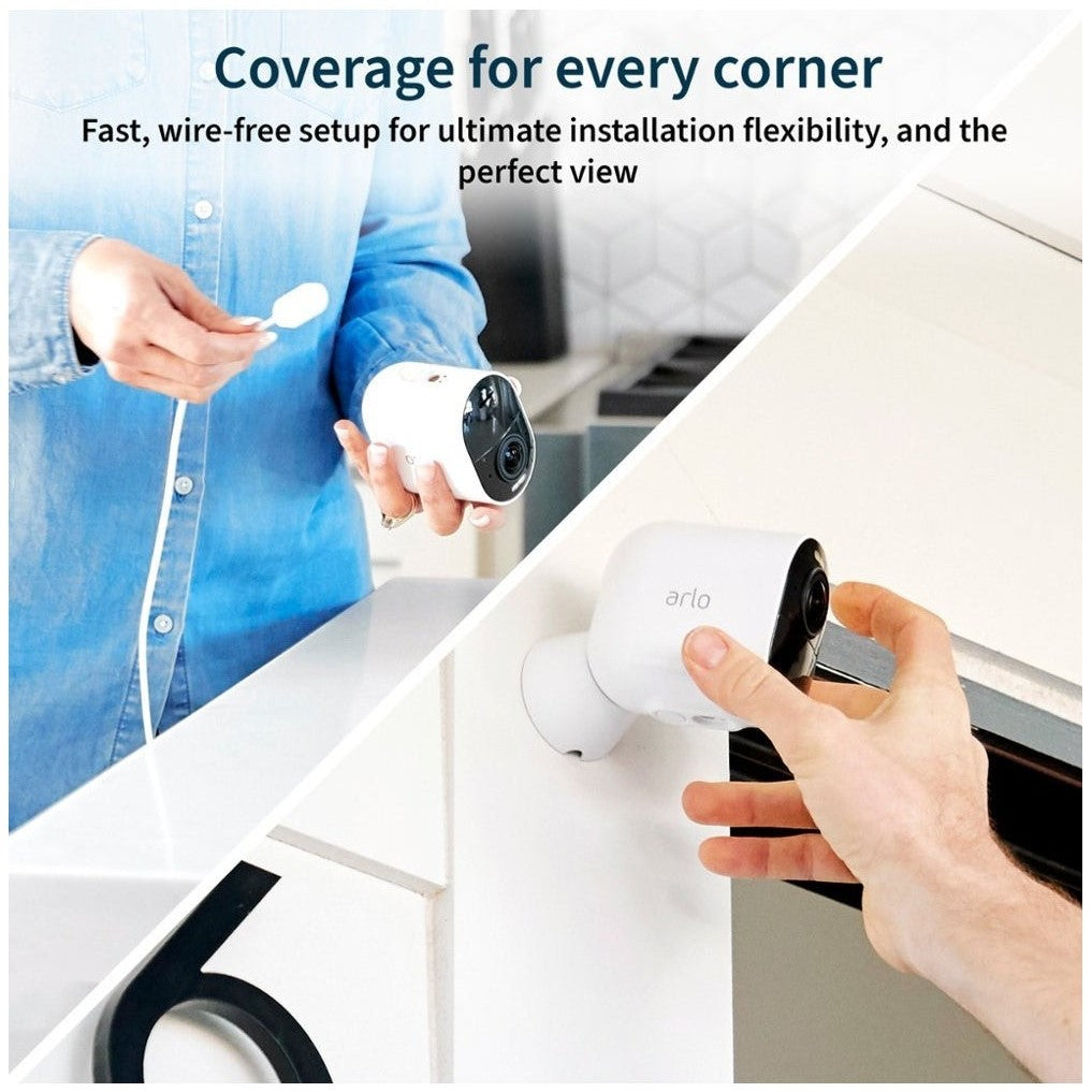 Arlo Ultra 2 Spotlight 3-Camera 4K Security System – Wireless, Indoor/Outdoor – White