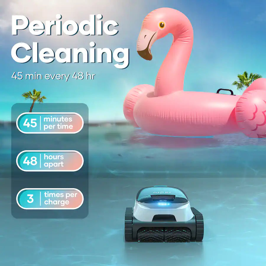 Aiper Scuba N1 Plus Cordless Robotic Pool Cleaner – 80 GPM, 180-Min Battery, Caterpillar Treads, WavePath 2.0, MicroMesh Filtration, 4 Cleaning Modes, App Control – White