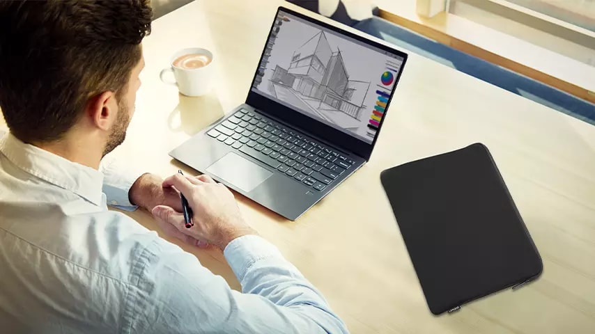 Lenovo 15.6" Basic Laptop Sleeve – Black, Neoprene with Fleece Lining (Model GX41K07564)