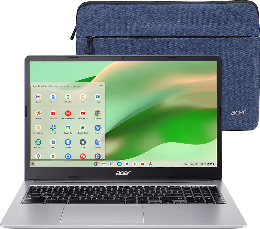 Chromebook 315 Laptop With 15.6-Inch Full HD Display, Celeron N4500 Processor/4GB RAM/64GB Emmc/Intel UHD Graphics/Chrome OS + Included Protective Sleeve English Sparkly Silver