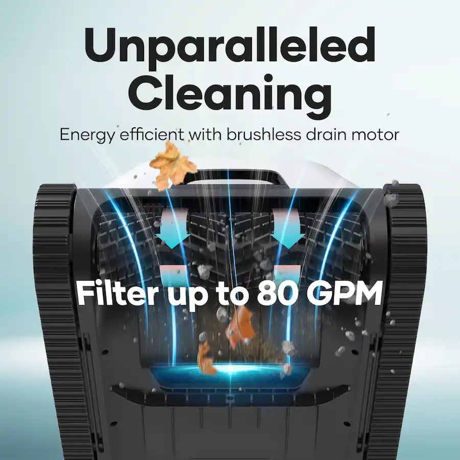 Aiper Scuba N1 Plus Cordless Robotic Pool Cleaner – 80 GPM, 180-Min Battery, Caterpillar Treads, WavePath 2.0, MicroMesh Filtration, 4 Cleaning Modes, App Control – White