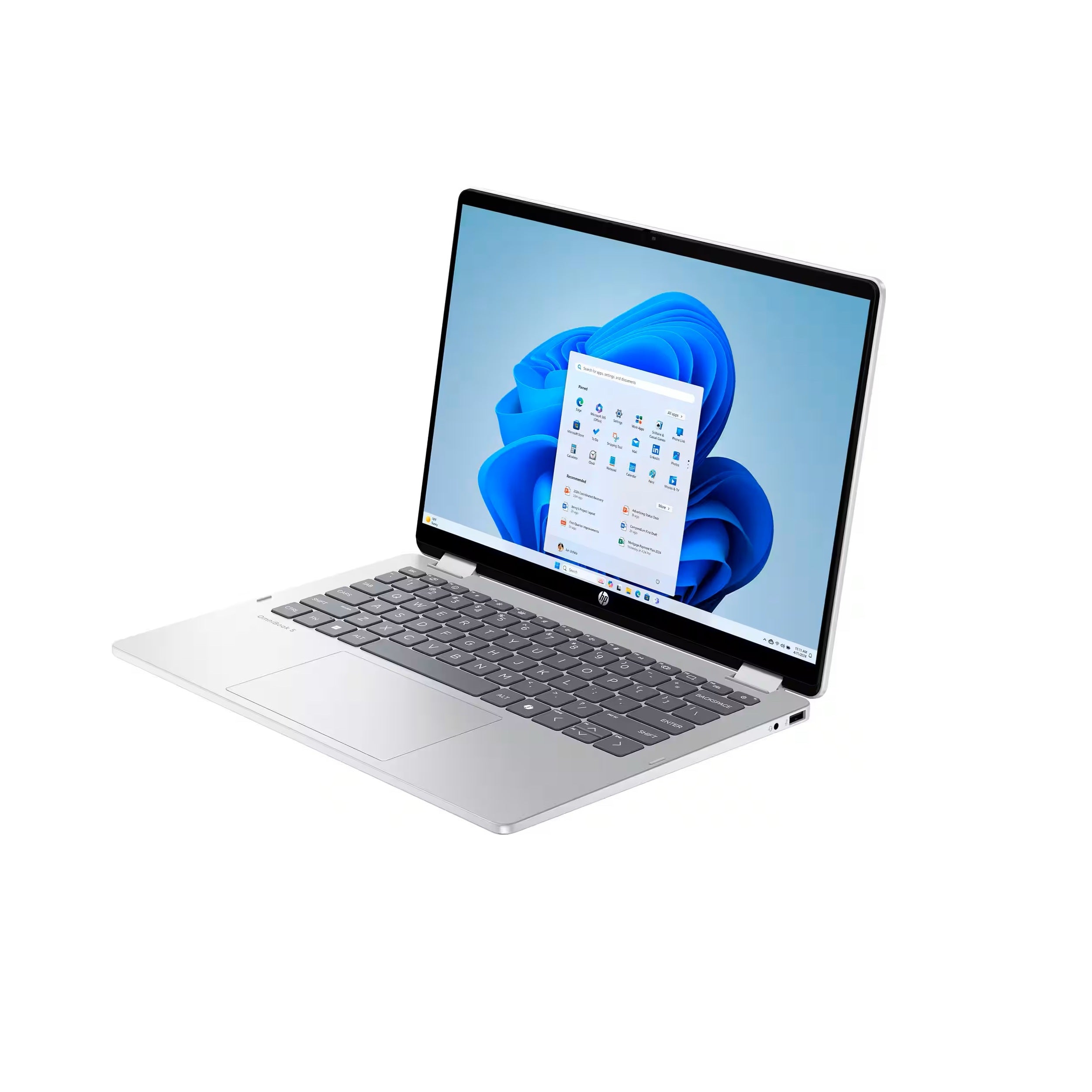 HP OmniBook 5 Flip 2-in-1 Laptop With 14-Inch 2K Touch-Screen Display, Intel Core 5 Processor/8GB RAM/512GB SSD/Intel Arc Graphics/Windows 11 Home English Glacier Silver