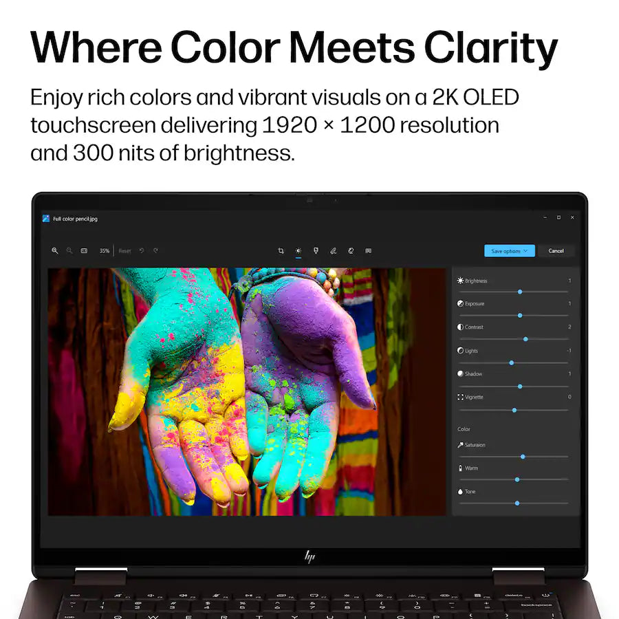 لابتوب HP OmniBook X Flip 2 في 1 بشاشة لمس OLED بدقة 2K مقاس 14 بوصة وCopilot+ – معالج AMD Ryzen AI 5 430، وذاكرة RAM بسعة 16 جيجابايت، وقرص SSD بسعة 512 جيجابايت – إسبراسو داكن