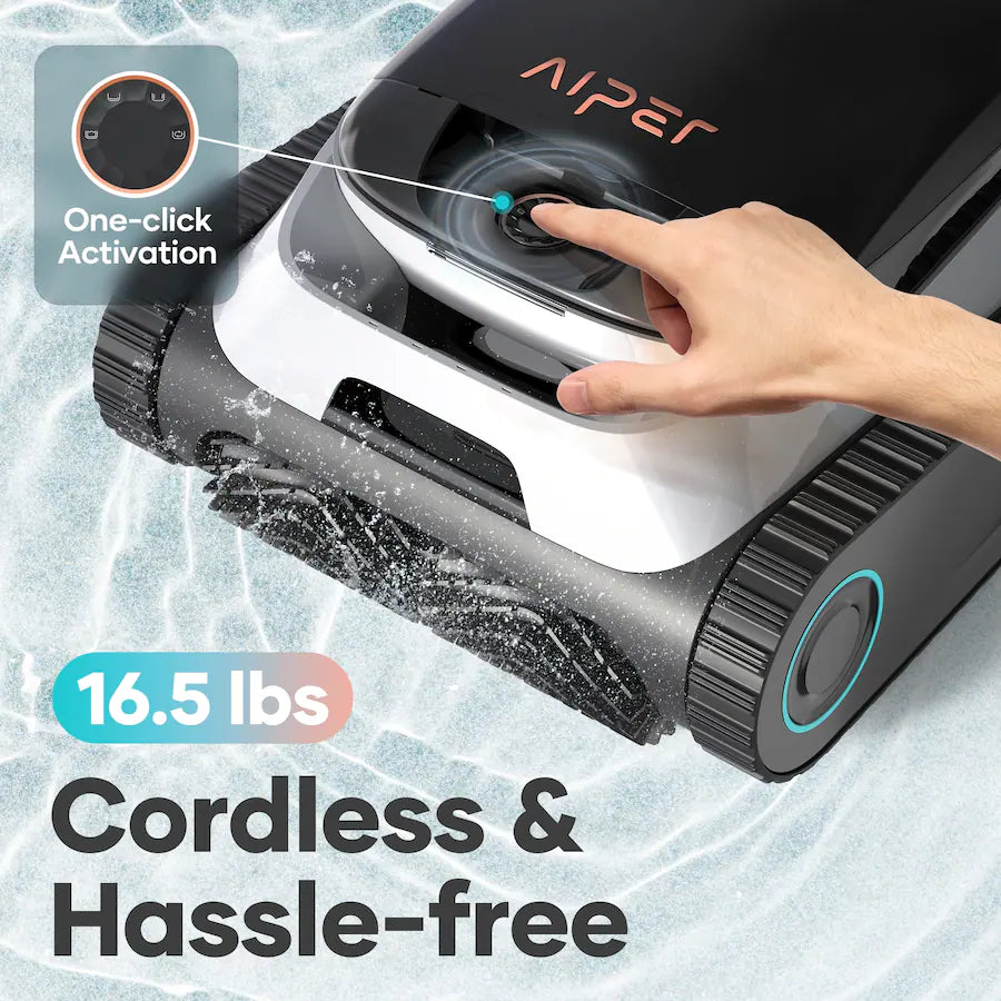 Aiper Scuba N1 Plus Cordless Robotic Pool Cleaner – 80 GPM, 180-Min Battery, Caterpillar Treads, WavePath 2.0, MicroMesh Filtration, 4 Cleaning Modes, App Control – White