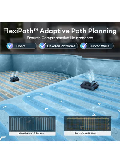 Aiper Scuba X1 Pro Adaptive Robotic Pool Cleaner – 6,600 GPH, FlexiPath Smart Navigation, MicroMesh Ultra-Fine Filtration, App Control, Gray