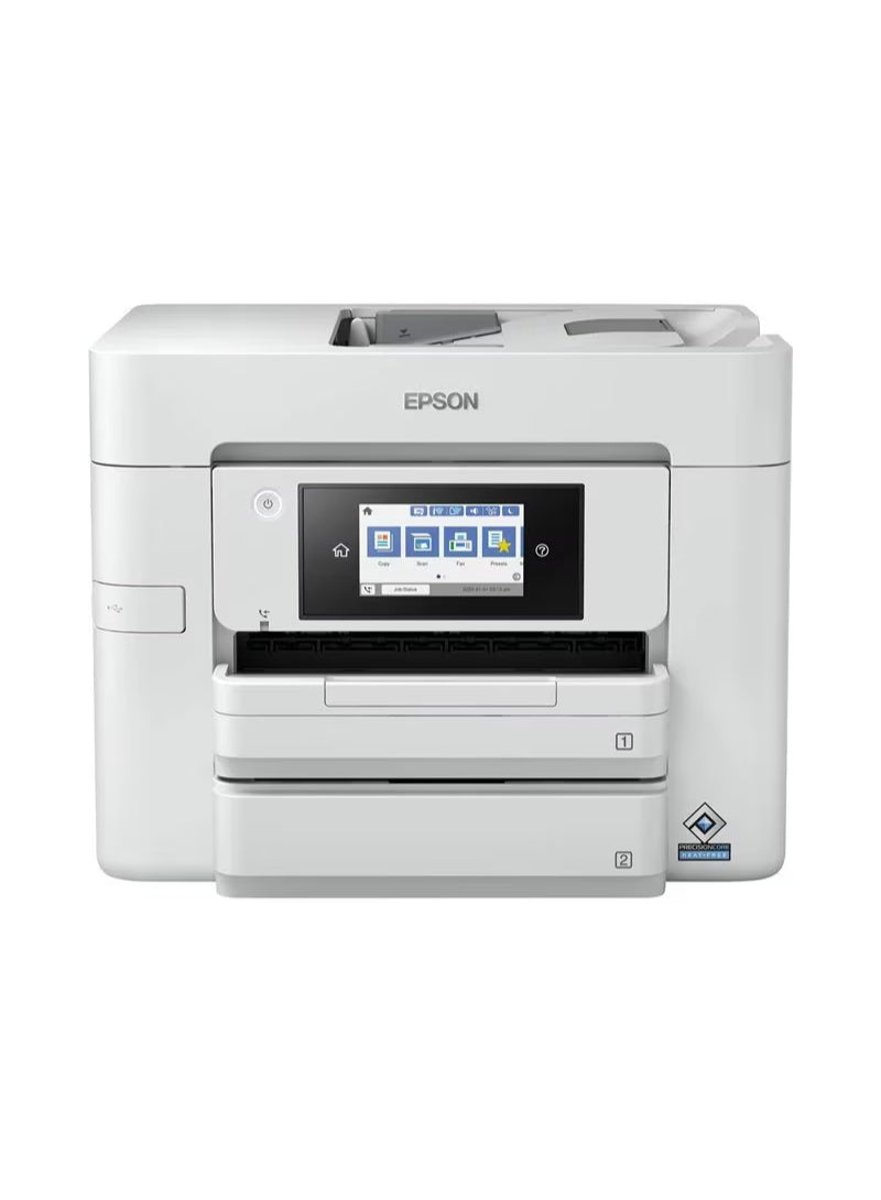 طابعة Epson WorkForce Pro WF-C4810 المتكاملة نافثة للحبر بالألوان – طباعة، مسح ضوئي، نسخ، فاكس | 25 صفحة في الدقيقة، درجين سعة 250 ورقة، Wi-Fi، إيثرنت، شاشة تعمل باللمس