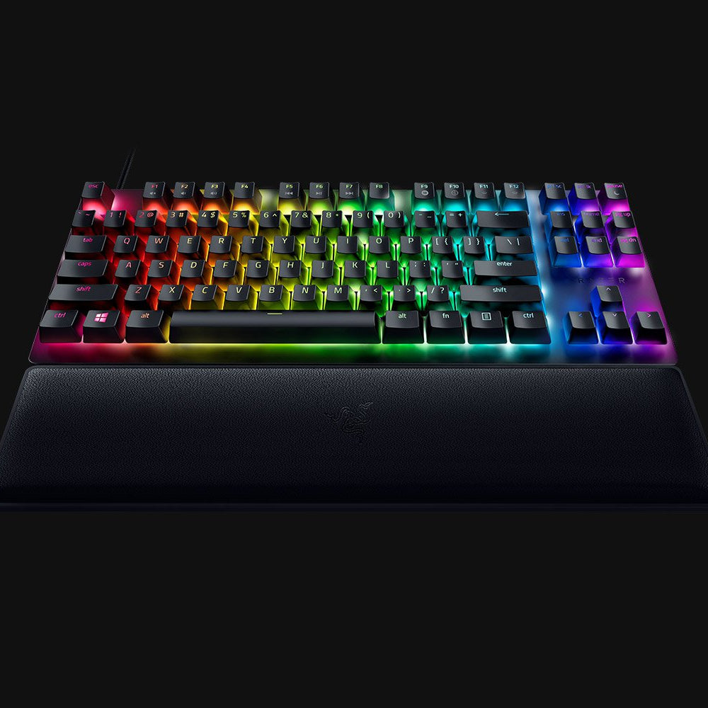 لوحة مفاتيح الألعاب البصرية Razer Huntsman V2 Tenkeyless (TKL) – مفاتيح خطية، إضاءة كروما RGB، فوم عازل للصوت