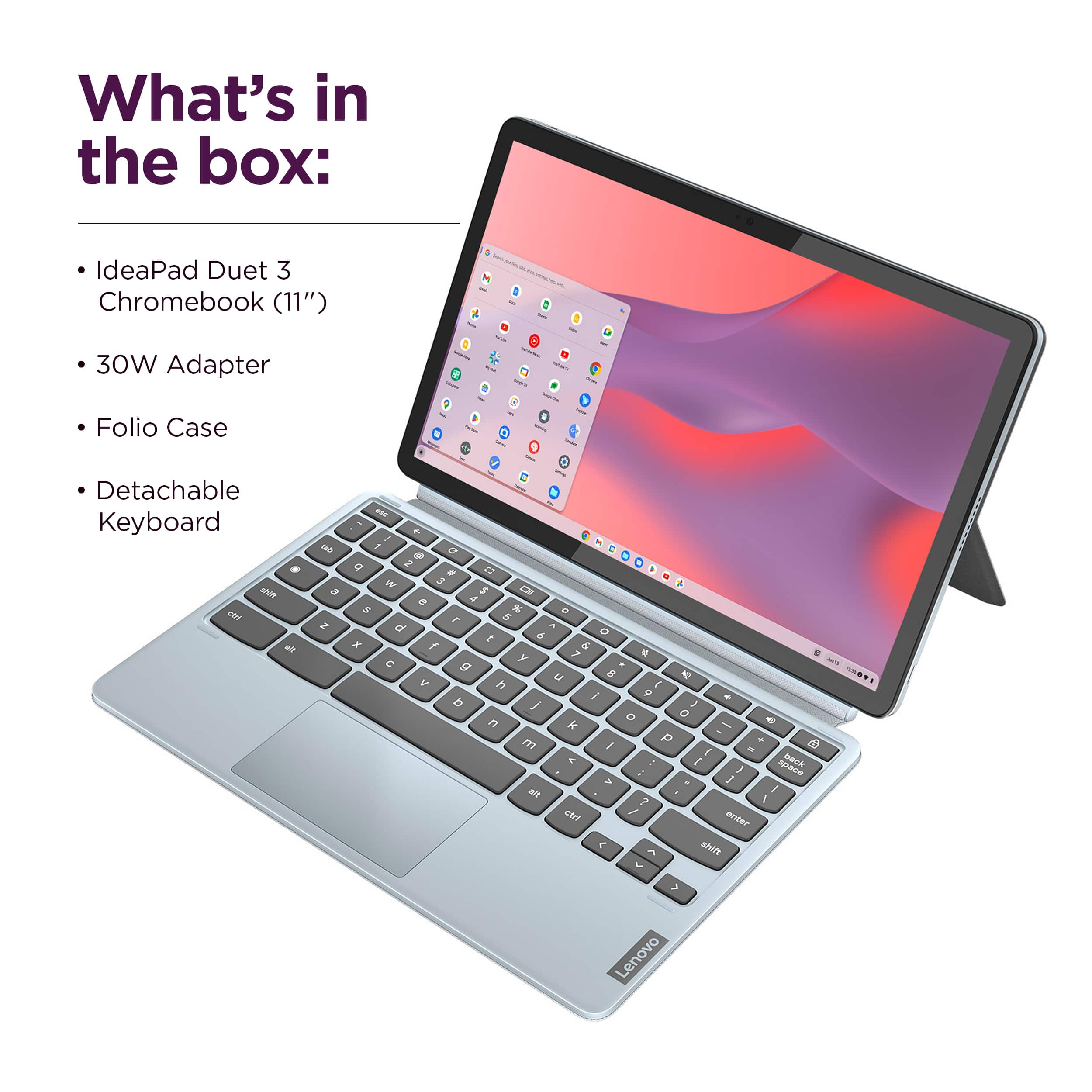 Lenovo IdeaPad Duet 3 Chromebook – 11" 2K Touch, 4GB RAM