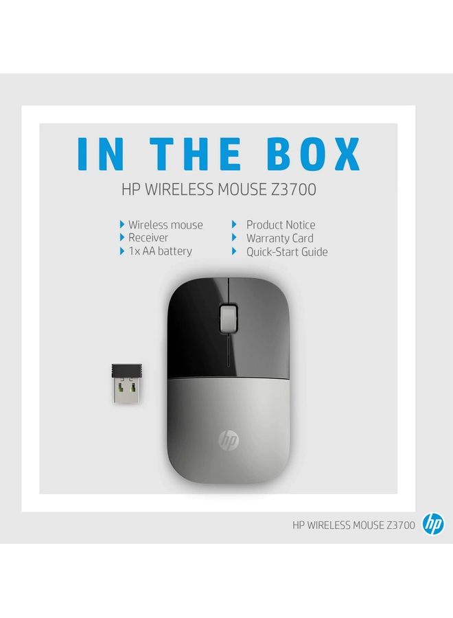 HP Z3700 Slim Wireless Mouse – Natural Silver, 7UH87AA#ABL