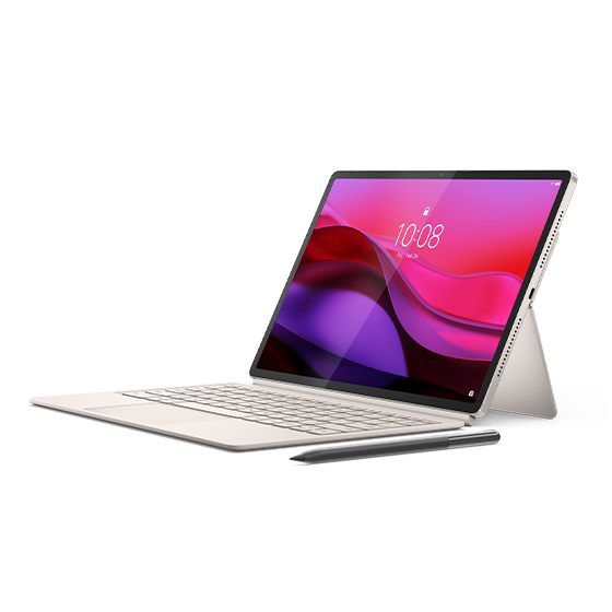 Lenovo Yoga Tab Plus 12.7" 3K Tablet (Snapdragon 8 Gen 3, 16GB LPDDR5X, 256GB UFS 4.0, Android 14) with Keyboard Stand + Lenovo Tab Pen Pro – Seashell